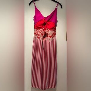 Cushnie cutout printed washed-silk midi dress, size 4, never worn